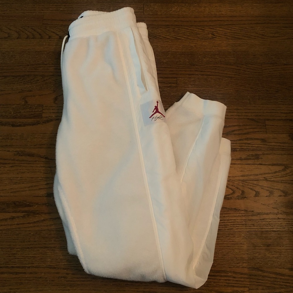 White Jordan Sherpa Pants